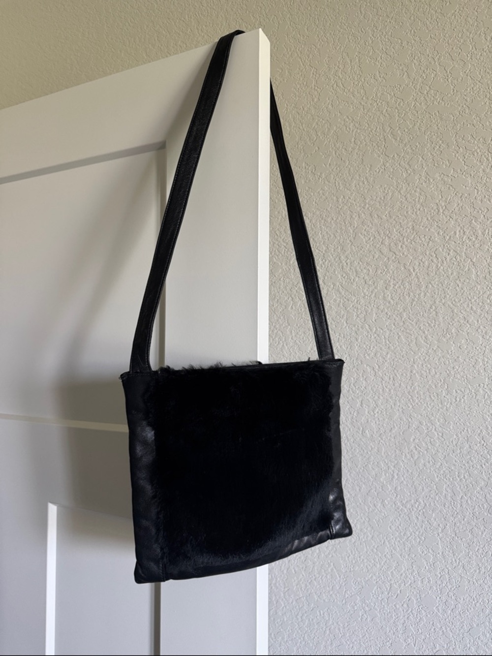 Jill Stuart Black Faux Fur Shoulder Bag
